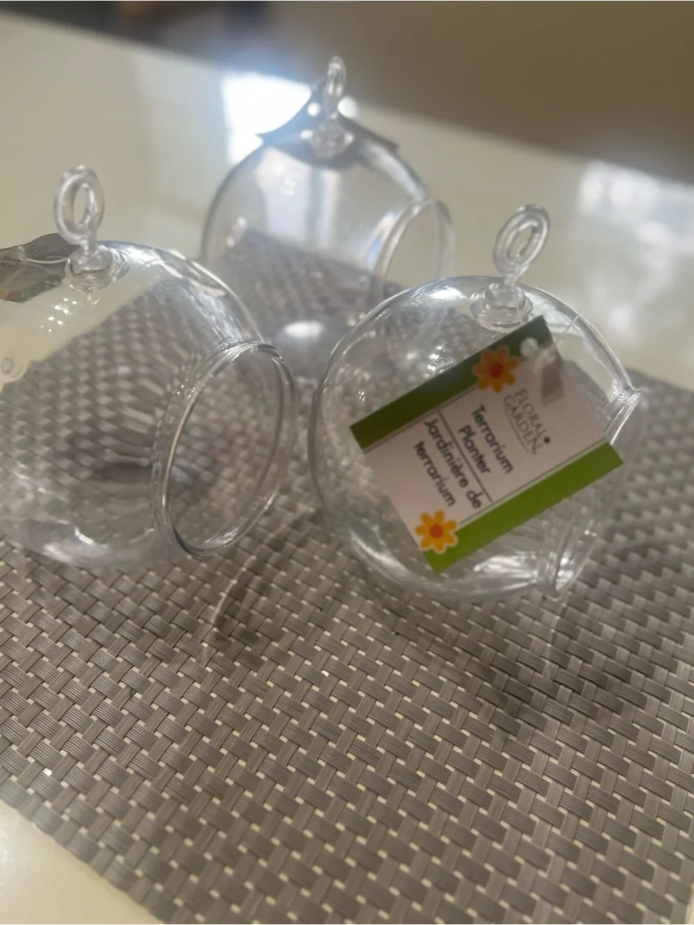 Clear Plastic Hanging Terrarium - Set of 3
